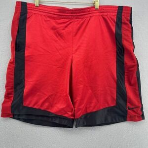 VTG Nike Athletic Shorts Basketball Training Gym Activewear Red Black Large